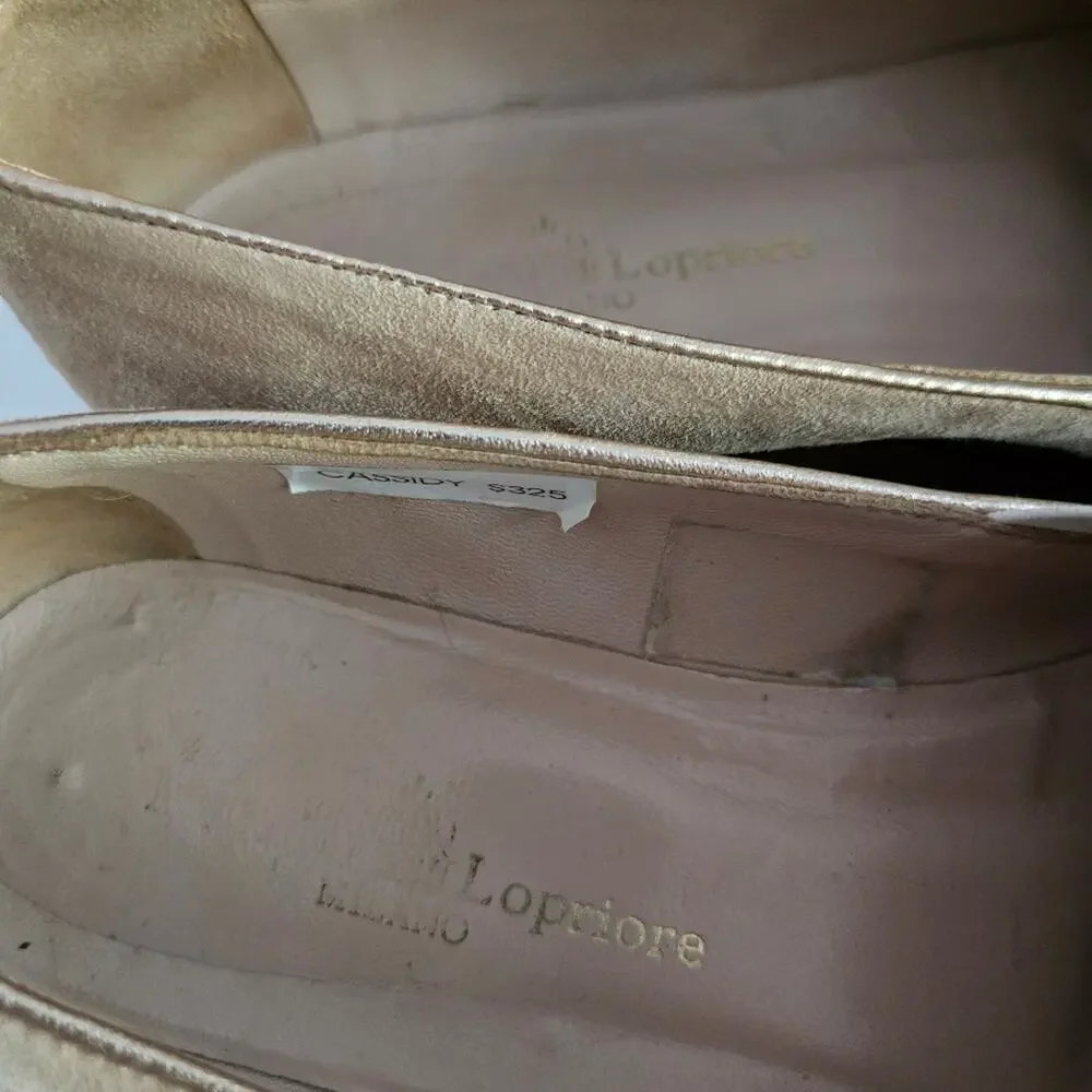 Michele Lopriore Cassidy Tan Suede Platform Loafers Tassel Euro Chic Size 37 7